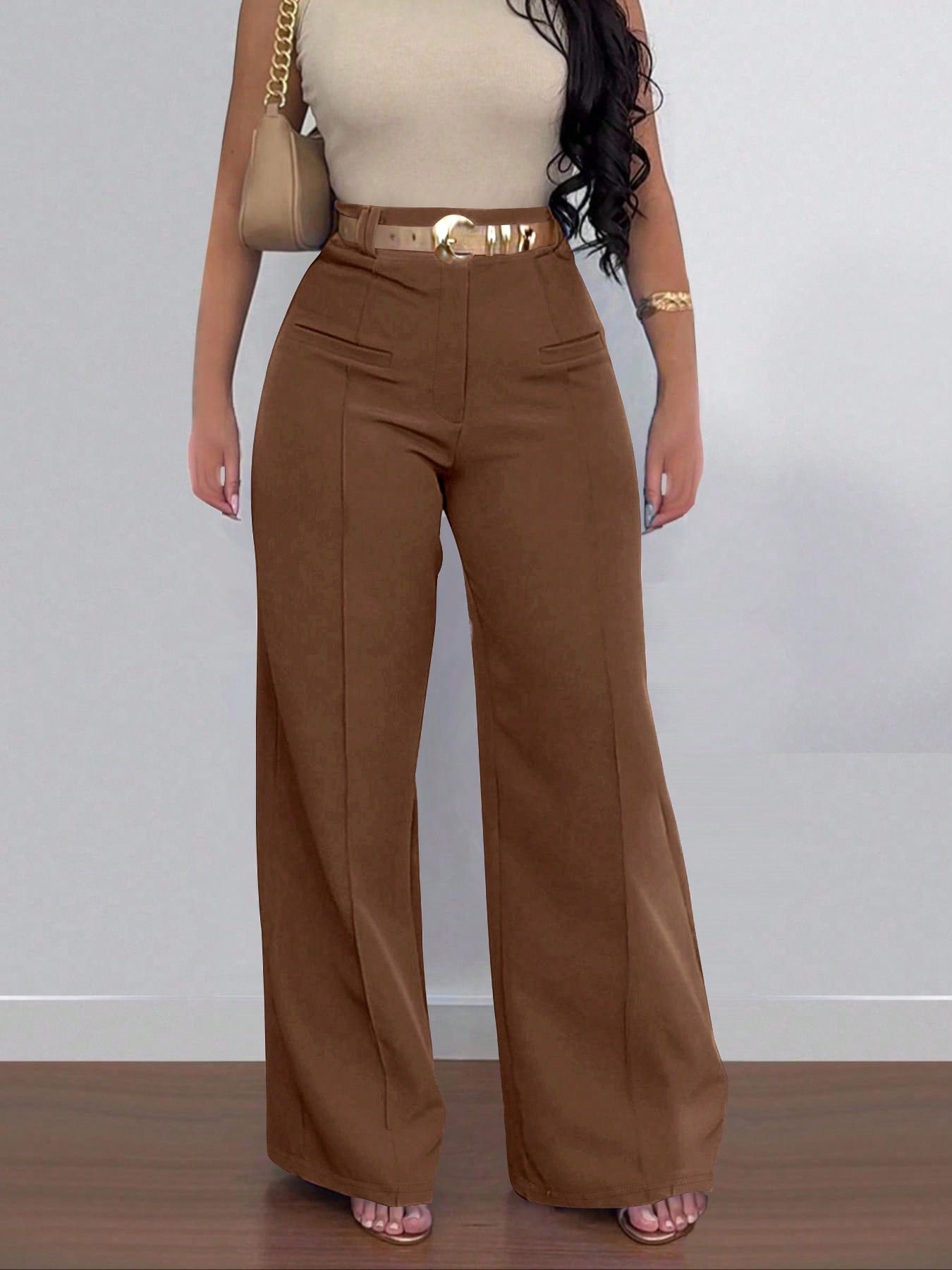 Royal Pants - Pantaloni Palazzo a Vita Media