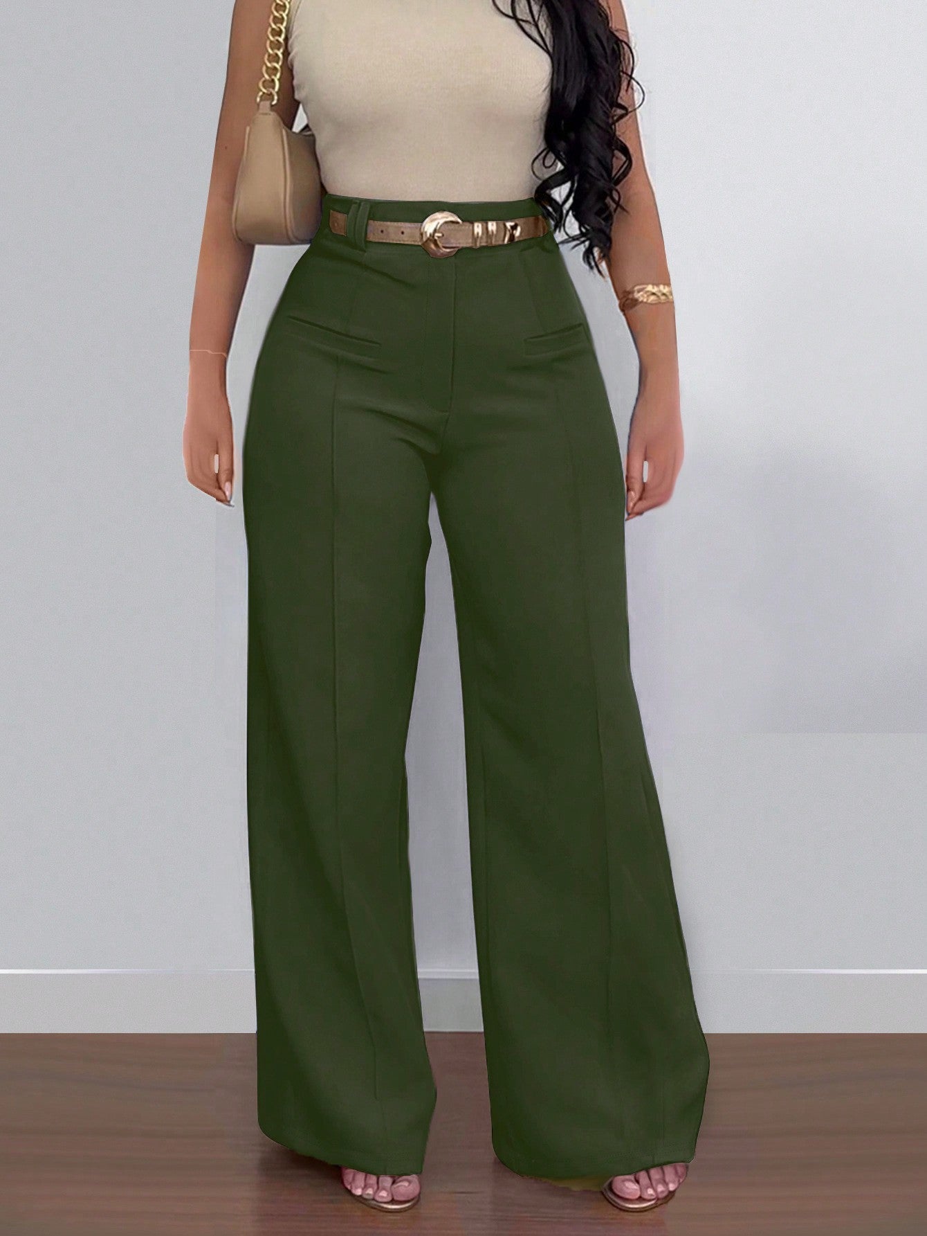 Royal Pants - Pantaloni Palazzo a Vita Media