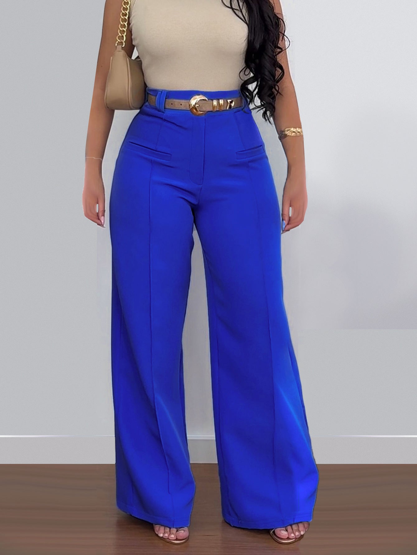 Royal Pants - Pantaloni Palazzo a Vita Media