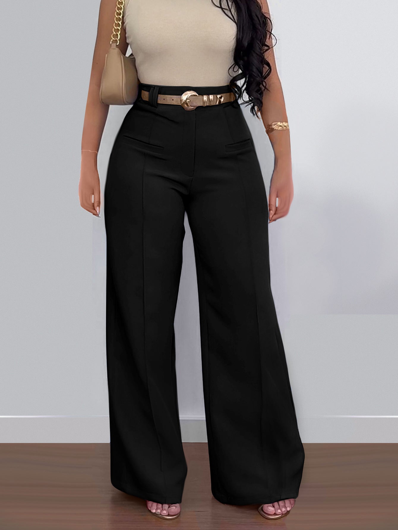 Royal Pants - Pantaloni Palazzo a Vita Media