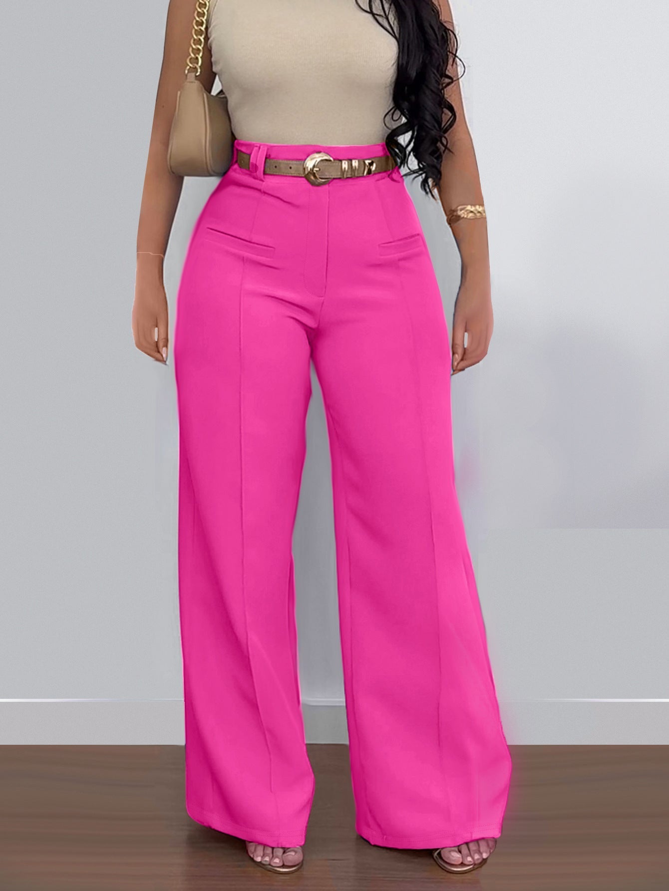 Royal Pants - Pantaloni Palazzo a Vita Media